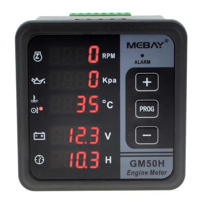 GM50H Engine Digital Multi-functional Meter Diesel Engine Monitor with Oil Pressure Gauge Rotating Speed Oil Temperature  [HOM]