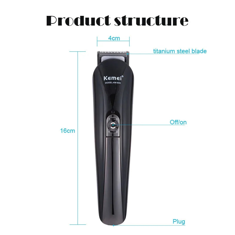 Kemei Hair Clipper Barber Hair Trimmer Electric Clipper Razor Shaver Beard Trimmer Men Shaving Machine Cutting Nose Trimmer [HAP]