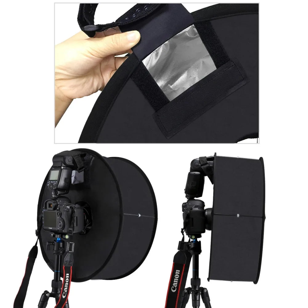 PULUZ 45cm Ring Softbox Speedlight Round Style Flash Light  Photography Shoot Soft box Foldable Soft Flash Light Diffuser [PHO]