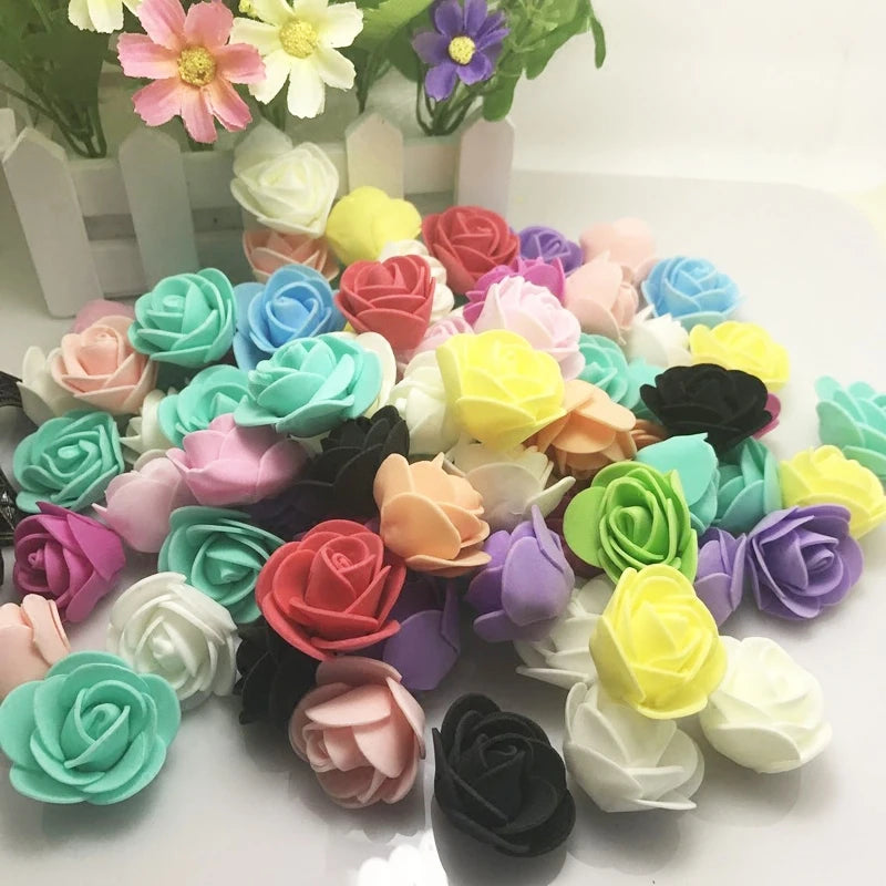 Hot sale 10pcs/lot 2.5cm PE Foam Rose Multi-use Artificial Flower Head Handmade With DIY Wedding Home Party Decoration Supplies [FLW]