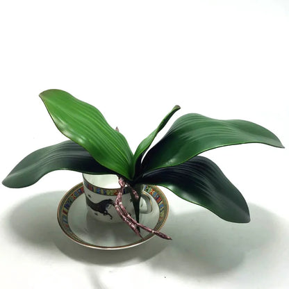 Artificial flower Orchid leaves quality PU gluing texture leaves DIY potted flower arrangements [FLW]