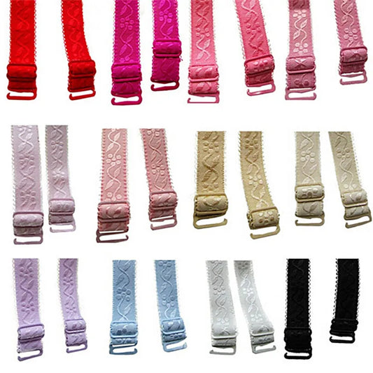 women double shoulder elastic bra strap accessories 34cm slip-resistant bra straps 1 Pair [GRM] [UND]