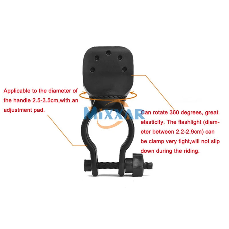 Dropshipping Bike Holder Bicycle Lights 360 Swivel Bicycle Clip Flashlight Mount Bracket Holder Torch Clip Clamp Repair Tools [SPT]