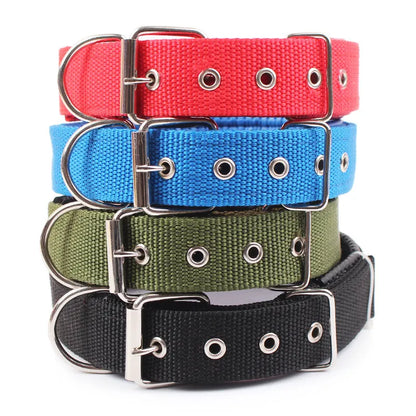 Solid Dog Collars  Nylon Dog Collar For Small Medium Large Dogs Teddy Keji Pitbull Bulldog Beagle [PET]