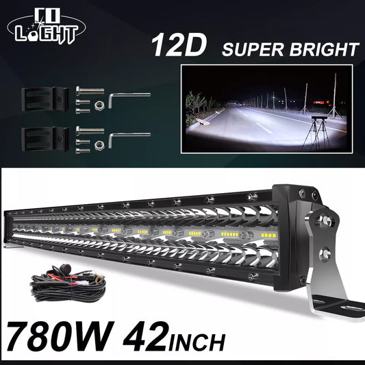 CO LIGHT 3 Rows 42inch LED Bar 780W Combo LED Light Bar for Car Tractor Offroad 4WD 4x4 Truck SUV ATV Driving Work Light 12V 24V [CAR]