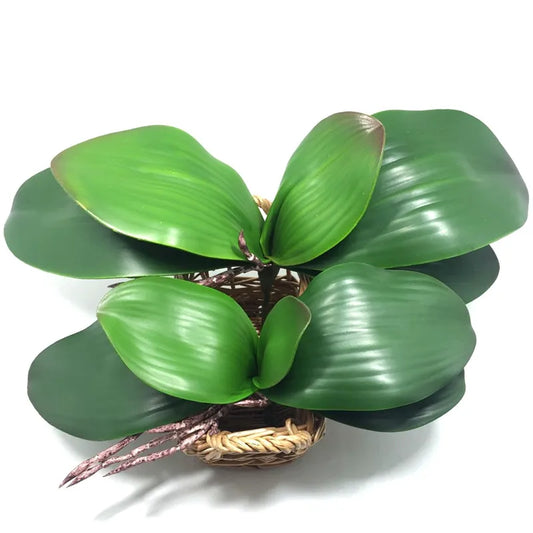 Artificial flower Orchid leaves quality PU gluing texture leaves DIY potted flower arrangements [FLW]