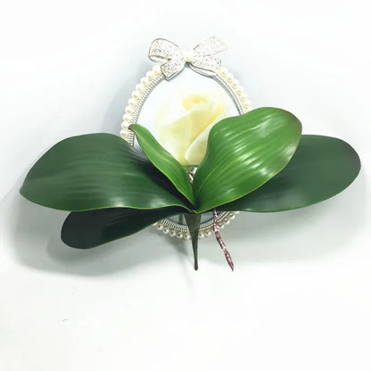 Artificial flower Orchid leaves quality PU gluing texture leaves DIY potted flower arrangements [FLW]