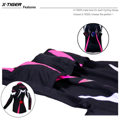 X-Tiger Anti-UV Women Cycling Jersey Long Sleeve Autumn Women MTB Bike Clothes Wear Cycling Bicycle Clothing Ropa Ciclismo [SPT]