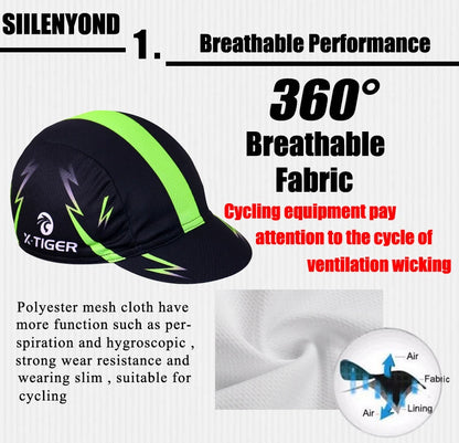 X-TIGER Bright Green Outdoor Sport Bike Head MTB Bicycle Headwear Headband 100% Polyester Cycling Hats Bandana Pro Cycling Cap [SPT]