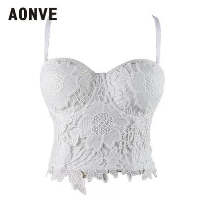 Women Steampunk Corset Bra Tops White Sweat Lace Underwire Bras Bodice Wedding Bridal Bustiers Black Gothic Corsage [GRM] [UND]