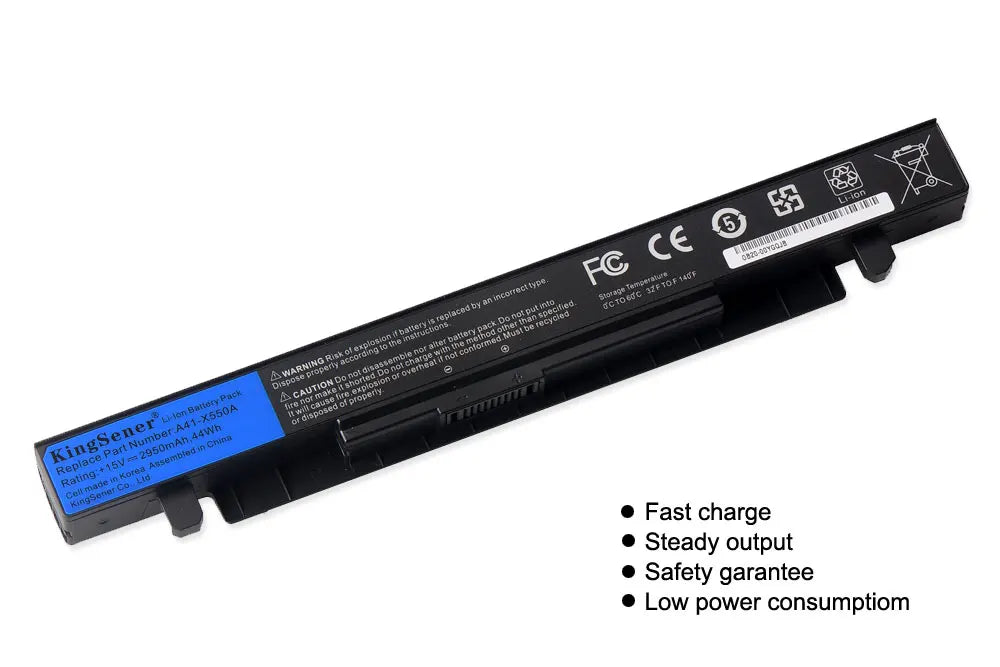 14.4V 6800mAh Korea Cell New A41-X550A Laptop Battery for ASUS A41-X550 X450 X550 X550C X550B X550V X450C X550CA X452EA X452C [COM]