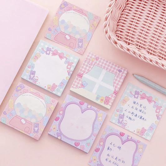 Pink Girl ins Style Memo Pad N Times Sticky Notes Memo Notepad cute planner stickers Bookmark  Stationery [OFF]