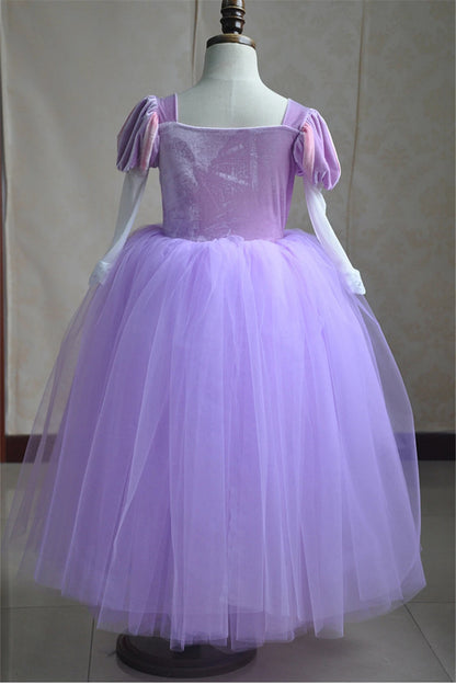 Fancy Girls Princess Sofia Rapunzel Dress Children Gorgeous Floor Length Ball Gowns 2020 Summer Girls Tangled Cosplay Costume [COS]