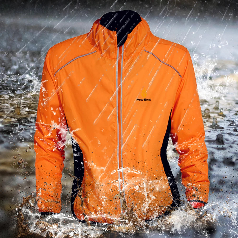 WOLFBIKE Splashproof Cycling Jackets Impermeable Ciclismo Sports Men Breathable Reflective Jersey Clothing Bike Long Sleeve Coat [SPT]