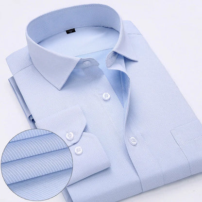 Men work shirts Brand soft Long sleeve square collar regular  solid plain/ twill men dress shirts white male tops [MEN]