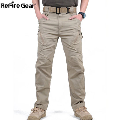 IX9 City Tactical Cargo Pants Men Combat SWAT Army Military Pants Cotton Many Pockets Stretch Flexible Man Casual Trousers XXXL [MEN]