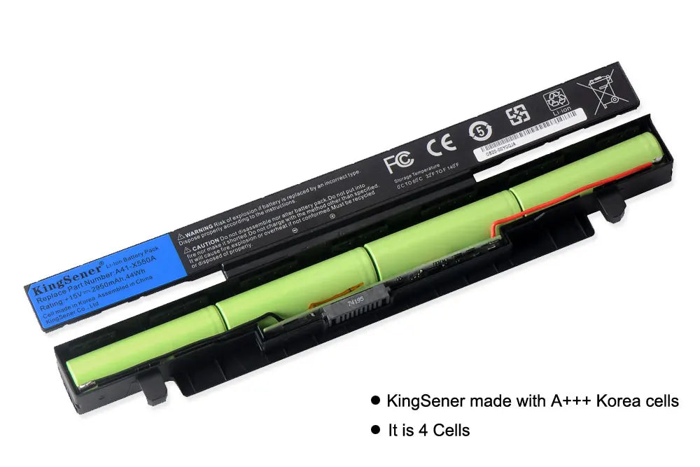 14.4V 6800mAh Korea Cell New A41-X550A Laptop Battery for ASUS A41-X550 X450 X550 X550C X550B X550V X450C X550CA X452EA X452C [COM]