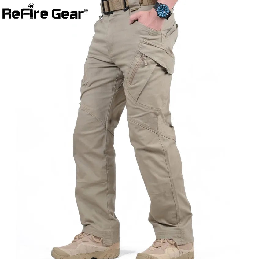 IX9 City Tactical Cargo Pants Men Combat SWAT Army Military Pants Cotton Many Pockets Stretch Flexible Man Casual Trousers XXXL [MEN]