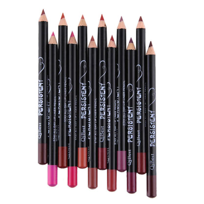 12pcs/set Professional Matte Lip Liner Pencil Set Waterproof Long Lasting Smooth Natural  Lipliner Pen Makeup Cosmetic Tools Kit [CSM]