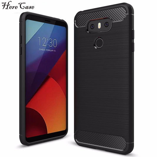 HereCase Phone Case For LG G6 Carbon Fiber Brushed Wire Drawing Silicone Cover For LG G 6 LGG6 5.7 inch Mobile Phone Shell [MOB]