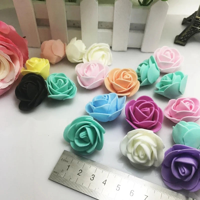 Hot sale 10pcs/lot 2.5cm PE Foam Rose Multi-use Artificial Flower Head Handmade With DIY Wedding Home Party Decoration Supplies [FLW]