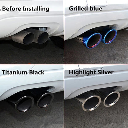 Car Styling Stainless Steel Exhaust Muffler Tip Auto Accessories For VW Jetta MK6 1.4T Golf 6 Golf 7 MK7 1.4T [CAR]