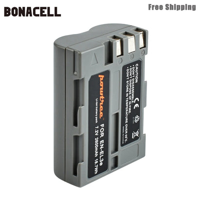 Bonacell 2600mAh EN-EL3e EN EL3e EL3a ENEL3e Digital Camera Battery for Nikon D300S D300 D100 D200 D700 D70S D80 D90 D50 L50 [BAT]