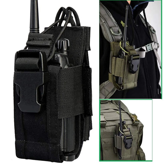 Tactical Molle Radio Pouch Walkie Talkie Holster Nylon Waist Pack Belt Bag Pocket Military Hunting Accessories [TEL]