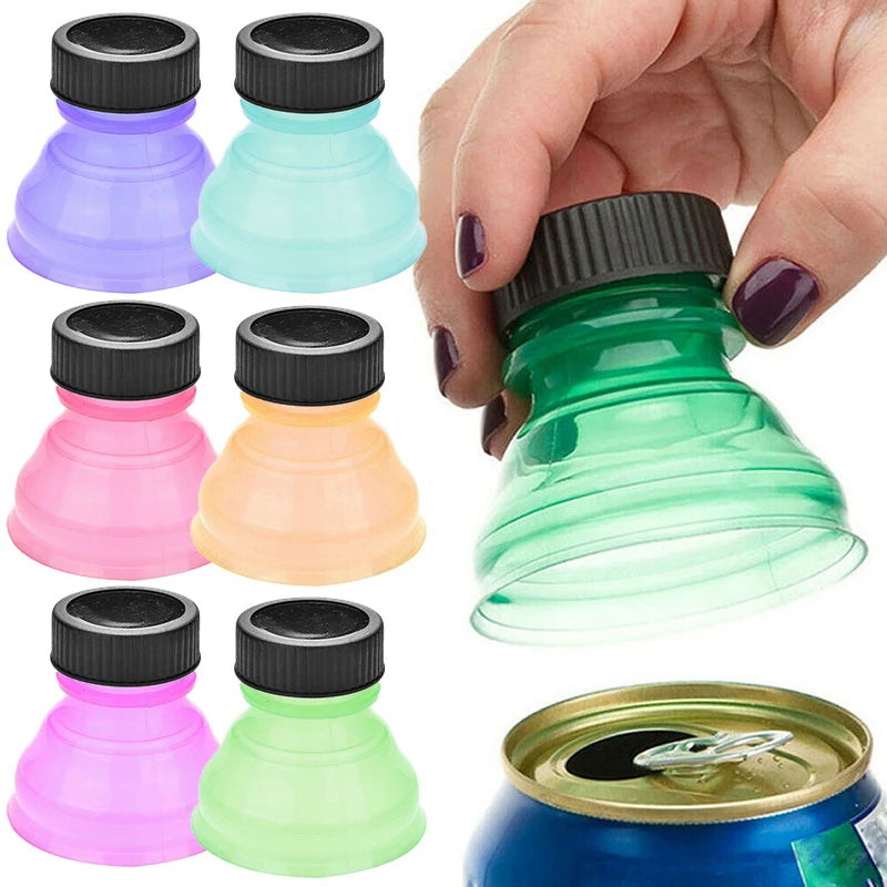 6pcs Reusable Plastic Beer Water Dispenser Lid Protector Caps Cover Bottle Top Soda Saver Can Cap Fashion Accessories [DSP]