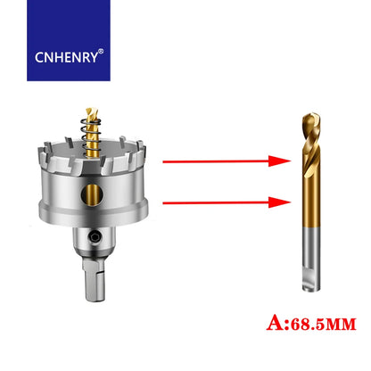 5PCS TCT Hole Saw Drill 68mm 55mm Titanium Plated Center Drill Pilot Pin Drill Hole Saw Drill Bit [PTO]