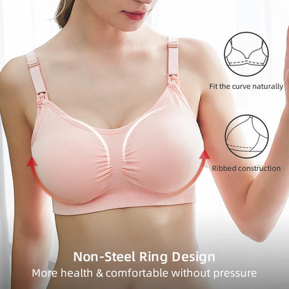 High Quality Plus Size Nursing Bra Breathable Women Breastfeeding Underwear Seamless Maternity Bra Push Up [GRM] [UND]