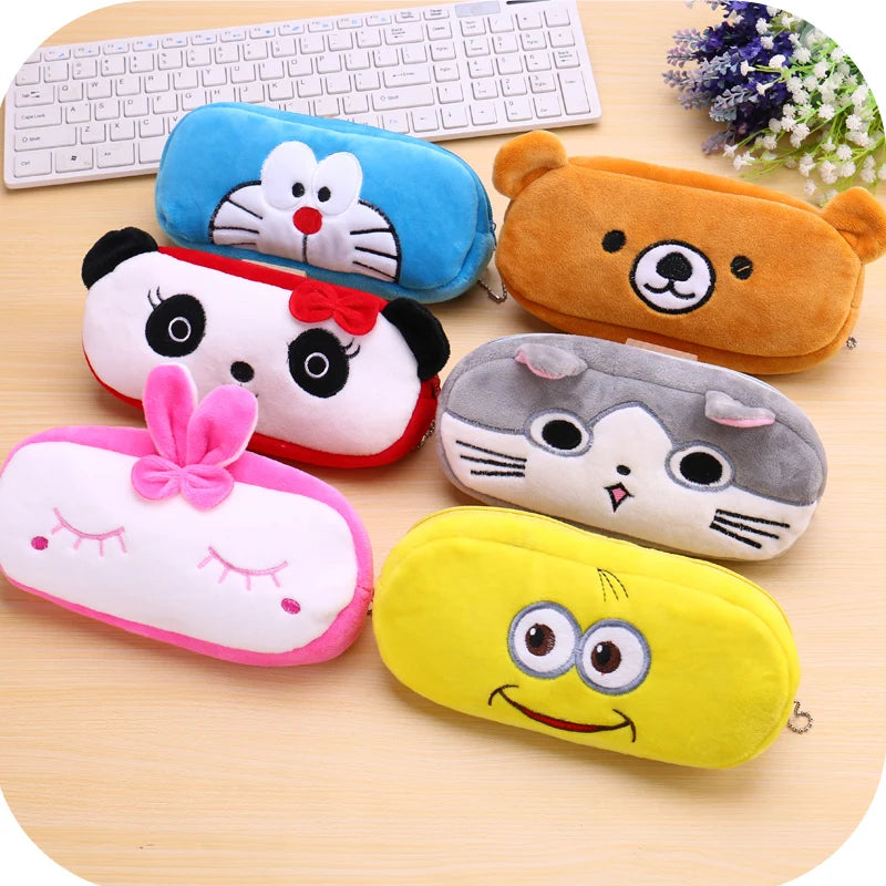 Plush Animal Pencil case Cartoon panda bear fruit pen bag box for kids gift Cosmetic Stationery pouch school supplies Zakka [CSM]