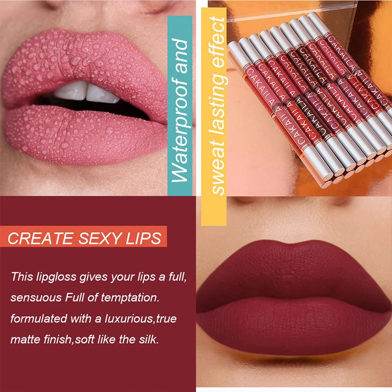 18 Colors Long-lasting Nude Lip Gloss Matte Velvet Lipstick Waterproof Liquid Lipstick Women Korea Cosmetic Moist Lip Tint [CSM]