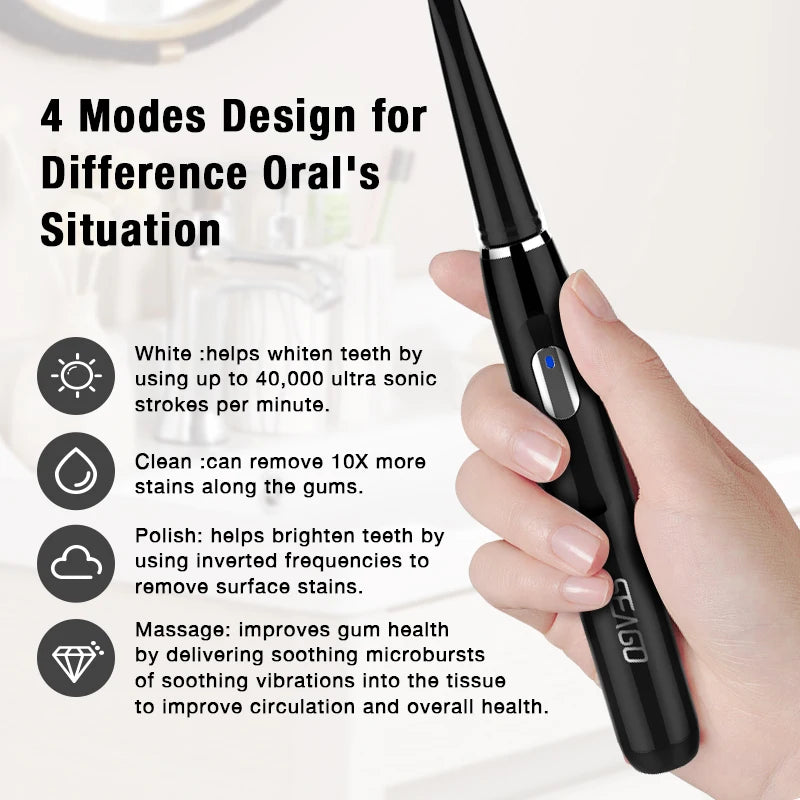 SEAGO Electric Toothbrush Rechargeable Buy 2 Pieces Get 50% Off Sonic Toothbrush 4 Mode Travel Toothbrush with 3 Brush Head Gift [HAP]