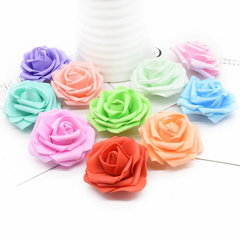 100/500pcs of 7cmPE foam Rose Head artificial Flower For Halloween christmas wedding wife mother girlfriend Birthday Decoration [FLW]