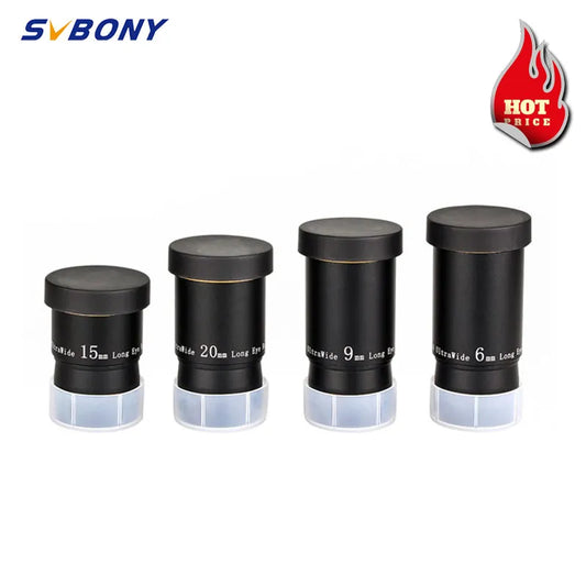 SVBONY 1.25" Telescope Eyepiece 6/9/15/20mm 66° Ultra Wide Angle FMC Eyepiece Set for Telescope [SPT]