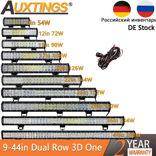 Auxtings 12'' 22'' 20inch 12V 24V offroad led light bar Spot Flood Combo 20'' 126W led Work Light for Jeep Car 4WD Truck SUV ATV [CAR]