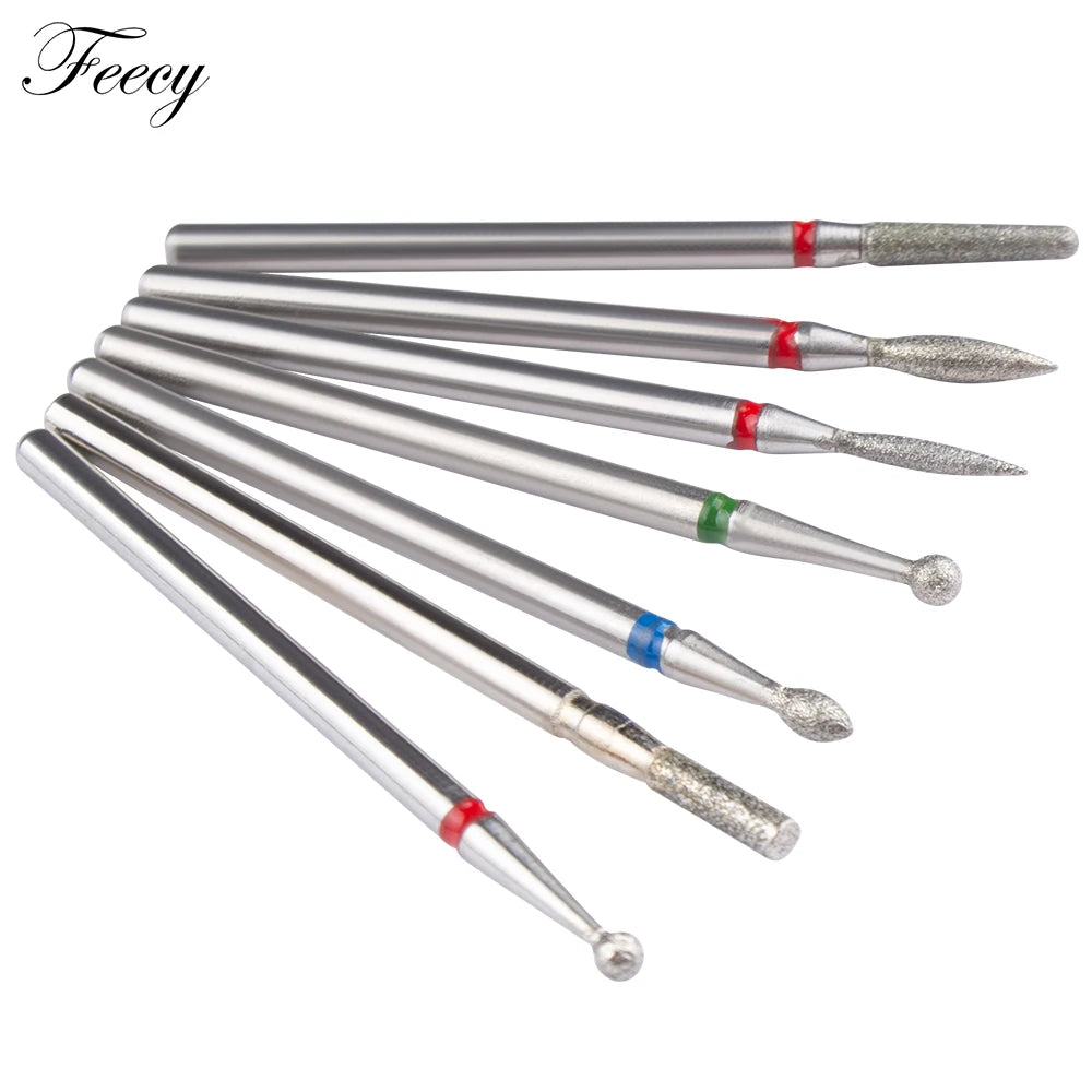 7pcs Diamond Milling Cutter for Manicure Set Nail Drill Bits Accessories Nozzles for Manicure Cutters Pedicure Sanding Nail File [TPT]