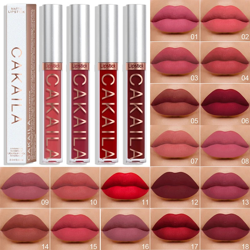 18 Colors Long-lasting Nude Lip Gloss Matte Velvet Lipstick Waterproof Liquid Lipstick Women Korea Cosmetic Moist Lip Tint [CSM]