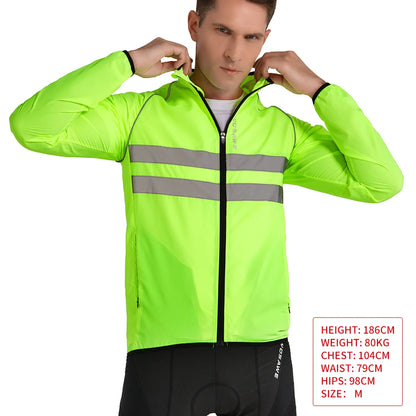 Men's Cycling Jacket High Visibility MultiFunction Jersey Road MTB Bike Bicycle Windbreaker Windproof Quick Dry Jacket [MEN]