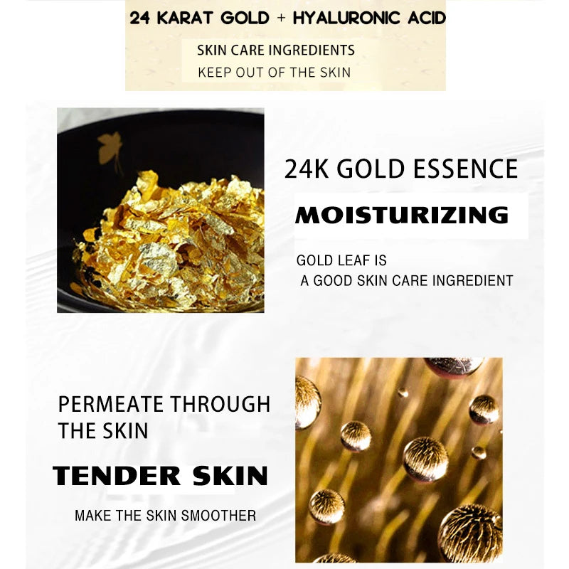 1pc Gold Hyaluronic Acid Facial Mask Moisturizing Hydrating Smoothing Depth Replenishment Face Skin Care Beauty Dropshipping [SKC]