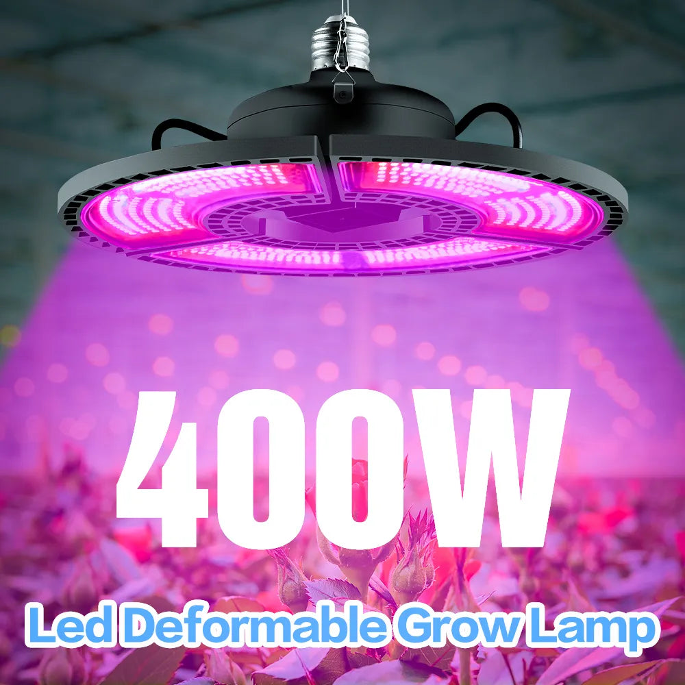 Indoor E27 Led 400W Grow Light Panel Full Spectrum Phyto Lamp For Flowers E26 Lamp For Plants Hydroponics Led Fitolamp Grow Tent [GAR]