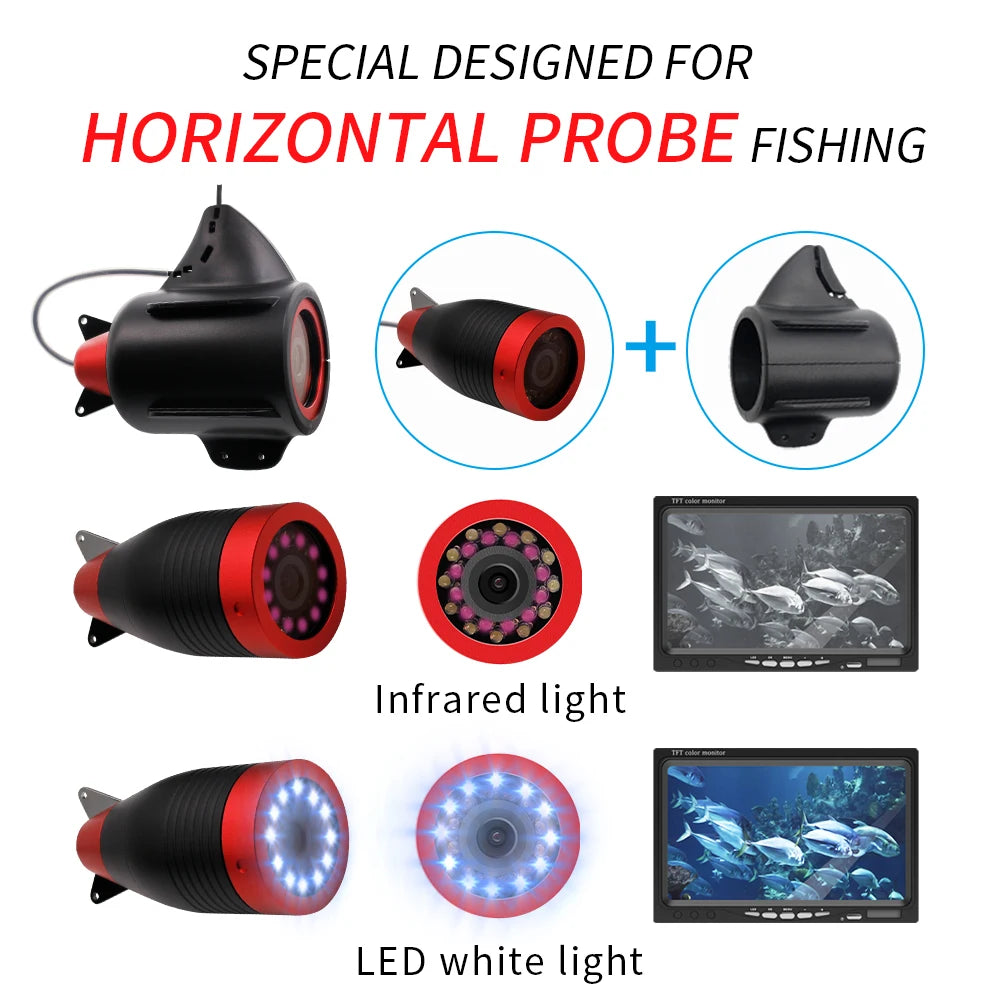 Erchang 7 Inch DVR Underwater Fishing Camera 15M Infrared 24PCS Lights Waterproof Fish Finder Camera For Winter Ice  Fishing [SPT]