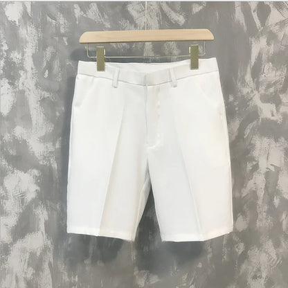 five-point pants men's summer trend casual 5 points mid pants wild youth loose white suit shorts bermuda masculina [MEN]