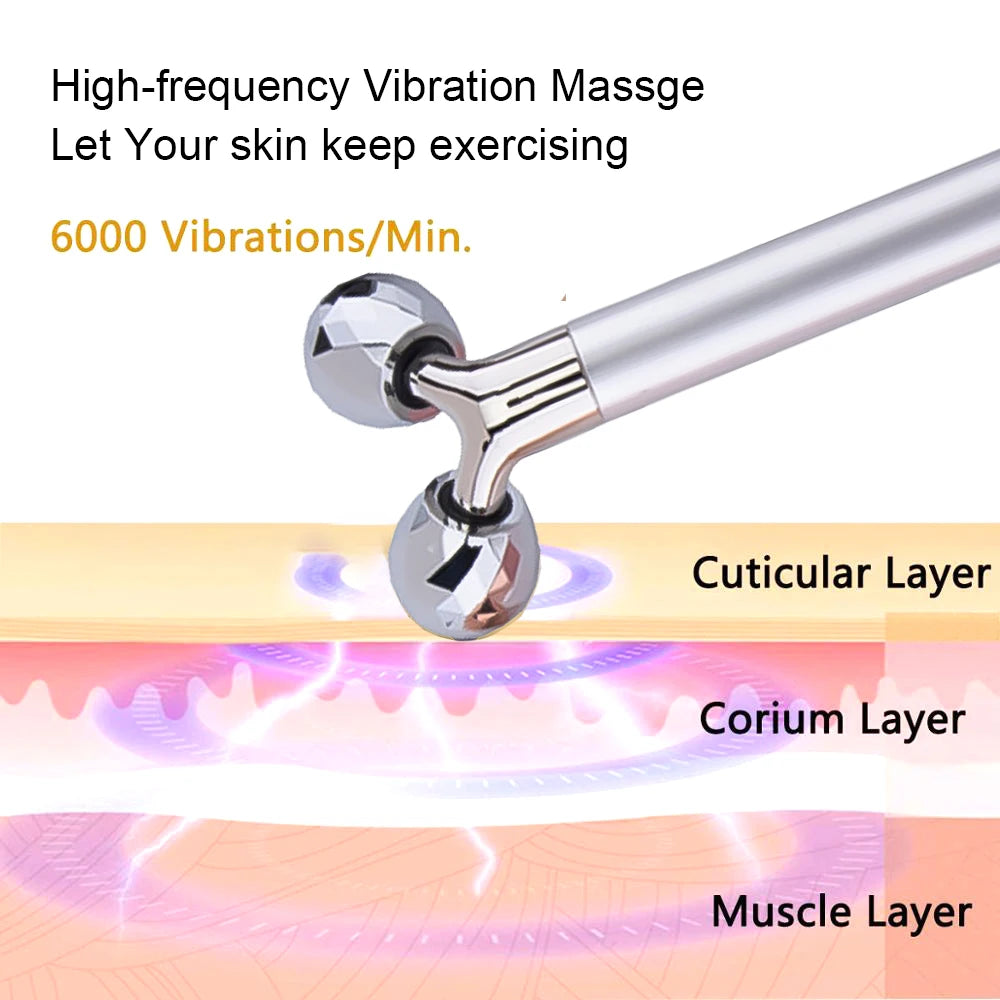 Electric Roller Beauty Bar Vibrating Facial Roller Massager Anti-Wrinkle Skin Care Roller Face Massager Lift Slimming Tool [SKC]