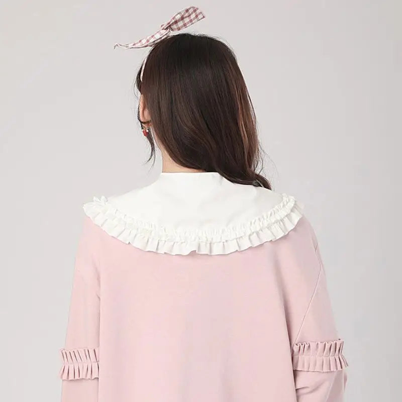 Japanese Women Girls Lolita Doll Double Layer Ruffles Fake Collar Shoulder Wrap [LOL]