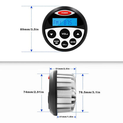 GUZARE Waterproof Marine Stereo Bluetooth Radio Audio 4*45Watts FM AM Receiver Boat MP3 Player Sound System For UTV ATV Yacht [MRN]