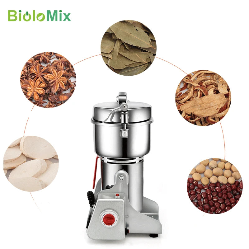 BioloMix 800g 700g Grains Spices Hebals Cereals Coffee Dry Food Grinder Mill Grinding Machine Gristmill Flour Powder crusher [HAP]