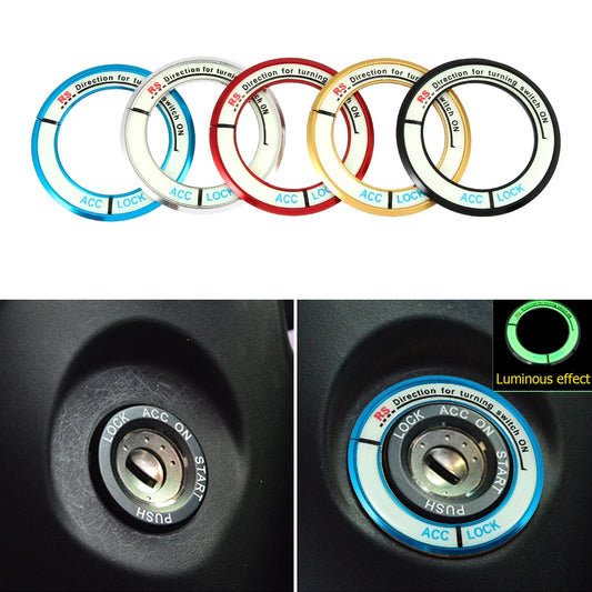 Luminous Alloy Car Ignition Switch Cover Auto Accessories Car Stickers Circle Light Decoration For TOYOTA COROLLA LEVIN [CAR]