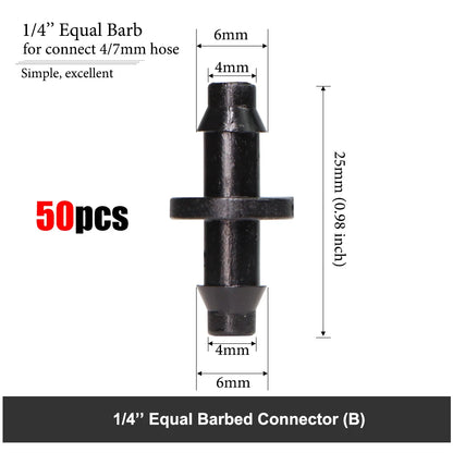 Garden Hose Connector for 1/4'' 1/8'' Tubing Hose Accessories Joint Adapter Barbed Tees Cross End Plug Equal Adaptors [GAR]